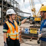 Técnico de segurança do trabalho realizando inspeção em empresa em Joinville