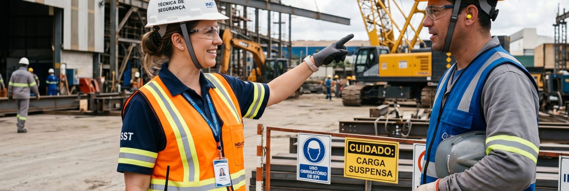 Técnico de segurança do trabalho realizando inspeção em empresa em Joinville